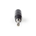 XLR-Adapter | XLR 3-Pins Male | 6,35 mm Male | Vernikkeld | Recht | Metaal | Zwart | 1 Stuks | Polybag