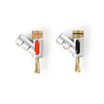 Banaanstekker | Recht | Male | Verguld | Schroef | Diameter kabelinvoer: 7.4 mm | Zink Legering | Zilver | 2 Stuks | Doos