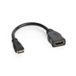 High Speed ​​HDMI™-Kabel met Ethernet | HDMI™ Mini-Connector | HDMI™ Output | 4K@30Hz | 10.2 Gbps | 0.20 m | Rond | PVC | Zwart | Envelop