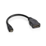 High Speed ​​HDMI™-Kabel met Ethernet | HDMI™ Micro-Connector | HDMI™ Output | 4K@30Hz | 10.2 Gbps | 0.20 m | Rond | PVC | Zwart | Envelop