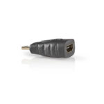 HDMI™-Adapter | HDMI™ Micro-Connector | HDMI™ Output | Verguld | Recht | ABS | Antraciet | 1 Stuks | Window Box
