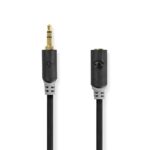Stereo-Audiokabel | 3,5 mm Male | 3,5 mm Female | Verguld | 1.00 m | Rond | Antraciet | Doos