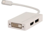 Mini DisplayPort-Kabel | DisplayPort 1.2 | Mini-DisplayPort Male | DisplayPort Female / DVI-D 24+1-Pins Female / HDMI™ Input | 21.6 Gbps | Vernikkeld | 0.20 m | Rond | PVC | Wit | Polybag
