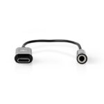 USB-C™ Adapter | USB 3.2 Gen 1 | USB-C™ Male | 3,5 mm Female | 0.15 m | Rond | Vernikkeld | PVC | Zwart | Doos