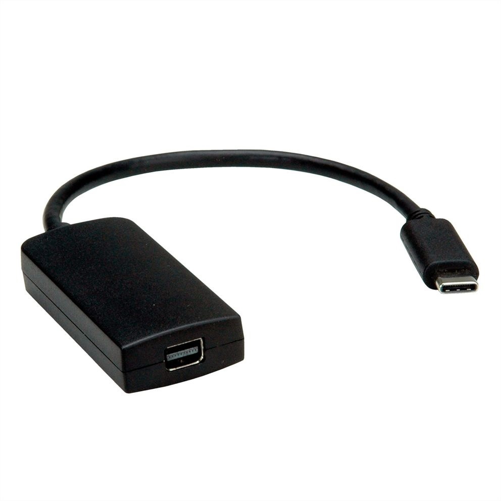 USB-C™ Adapter | USB 3.2 Gen 1 | USB-C™ Male | Mini DisplayPort Female | 8K@60Hz | 0.20 m | Rond | Vernikkeld | PVC | Zwart | Polybag