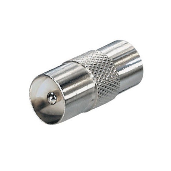 Satelliet- en Antenne-Adapter | IEC (Coax) Male | IEC (Coax) Female | Vernikkeld | 75 Ohm | Recht | Metaal | Zilver | 1 Stuks | Envelop
