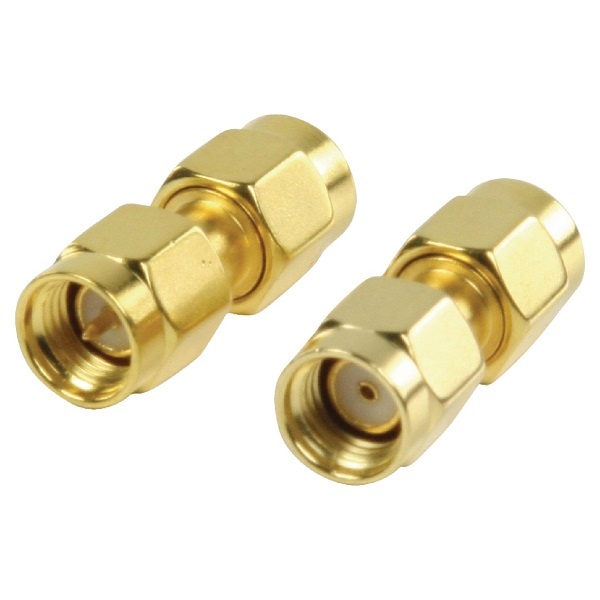 SMA-Adapter | SMA Male Omgekeerde Polariteit | SMA Male | Verguld | 50 Ohm | Recht | Koper | Goud | 2 Stuks | Envelop