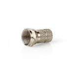 F-Connector | Recht | Male | Vernikkeld | 75 Ohm | Twist-On | Diameter kabelinvoer: 7.0 mm | Zink Legering | Zilver | 5 Stuks | Doos