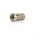 F-Connector | Recht | Male | Vernikkeld | 75 Ohm | Twist-On | Diameter kabelinvoer: 5.5 mm | Zink Legering | Zilver | 5 Stuks | Doos