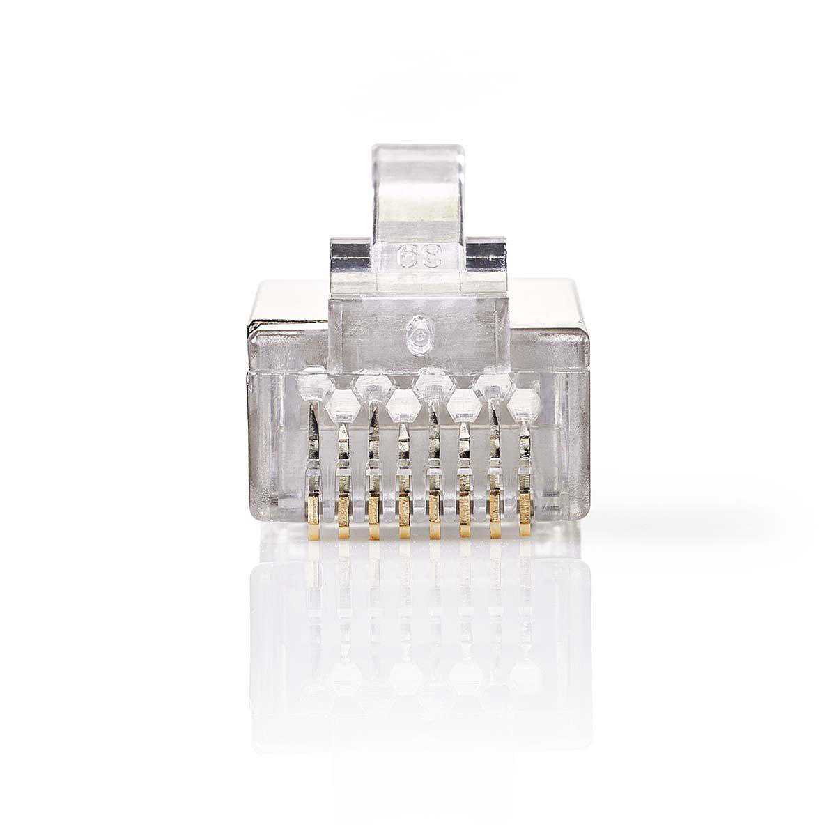 RJ45 krimp connectoren (STP) voor CAT6 netwerkkabel (flexibel) - 10 stuks
