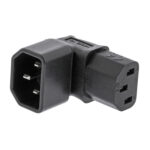 Verlengstekker | IEC-320-C13 | IEC-320-C14 | 90° Gehoekt | Vernikkeld | PVC | Zwart | Envelop | 1 Stuks