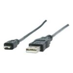 USB-Kabel | USB 2.0 | USB-A Male | USB Micro-A | 480 Mbps | Vernikkeld | 2.00 m | Rond | PVC | Zwart | Polybag