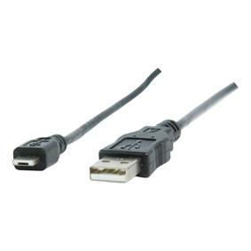 USB-Kabel | USB 2.0 | USB-A Male | USB Micro-A | 480 Mbps | Vernikkeld | 2.00 m | Rond | PVC | Zwart | Polybag