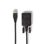 RS232-Converter | USB-A Male | D-SUB 9-Pins Male | Vernikkeld | 0.90 m | Rond | PVC | Zwart | Doos