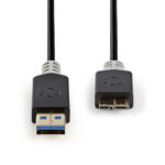 Nedis USB Micro naar USB-A kabel - USB3.0 - tot 2A / zwart - 2 meter
