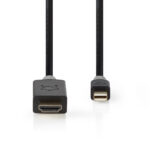 Mini DisplayPort-Kabel | DisplayPort 1.4 | Mini-DisplayPort Male | HDMI™ Connector | 48 Gbps | Verguld | 2.00 m | Rond | PVC | Antraciet | Window Box