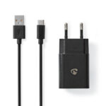 Oplader | 12 W | 1x 2.4 A | Outputs: 1 | USB-A | USB Type-C™ (Los) Kabel | 1.00 m | Single Voltage Output | Zwart