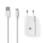 Oplader | 12 W | Snellaad functie | 1x 2.4 A | Outputs: 1 | USB-A | USB Type-C™ (Los) Kabel | 1.00 m | Single Voltage Output | Wit