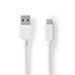 USB-Kabel | USB 3.2 Gen 2 | USB-A Male | USB-C™ Male | 60 W | 10 Gbps | Vernikkeld | 1.00 m | Rond | PVC | Wit | Doos