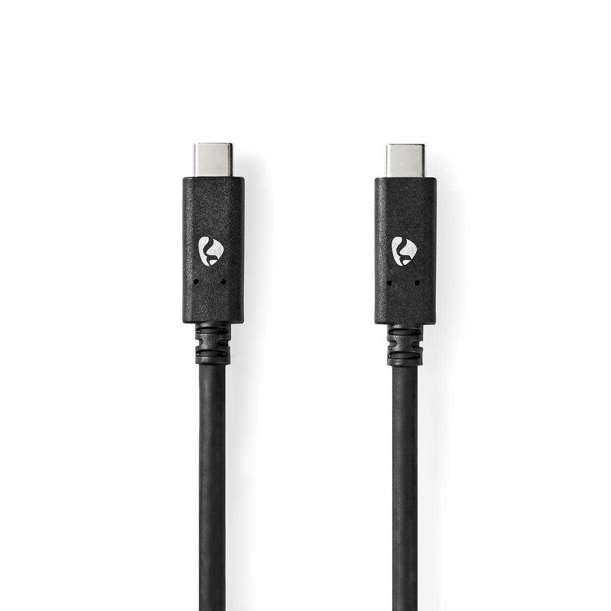 USB-Kabel | USB 3.2 Gen 2 | USB-C™ Male | USB-C™ Male | 100 W | 4K@60Hz | 10 Gbps | Vernikkeld | 1.00 m | Rond | PVC | Zwart | Doos