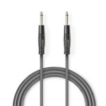 Mono-Audiokabel | 6,35 mm Male | 6,35 mm Male | Vernikkeld | 3.00 m | Rond | PVC