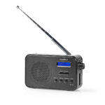 DAB+ Radio | Draagbaar Model | DAB+ / FM | 1.3 " | Zwart-Blauw Scherm | Batterij Gevoed / USB Gevoed | Digitaal | 3.6 W | Bluetooth® | Koptelefoonoutput | Wekker | Slaaptimer | IP20 | Zwart