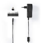 Universele AC-Stroomadapter | 18 W | 3 / 4.5 / 5 / 6 / 7.5 / 9 / 12 V DC | 1.10 m | 1.5 A | 8 plug(s) | Zwart