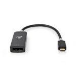 USB-C™ Adapter | USB 3.2 Gen 1 | USB-C™ Male | DisplayPort Female | 8K@30Hz | 0.20 m | Rond | Verguld | PVC | Antraciet | Doos