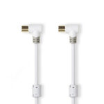 Coaxkabel | IEC (Coax) Male | IEC (Coax) Female | Verguld | 100 dB | 75 Ohm | Dubbel Afgeschermd | 5.00 m | Rond | PVC | Wit | Doos