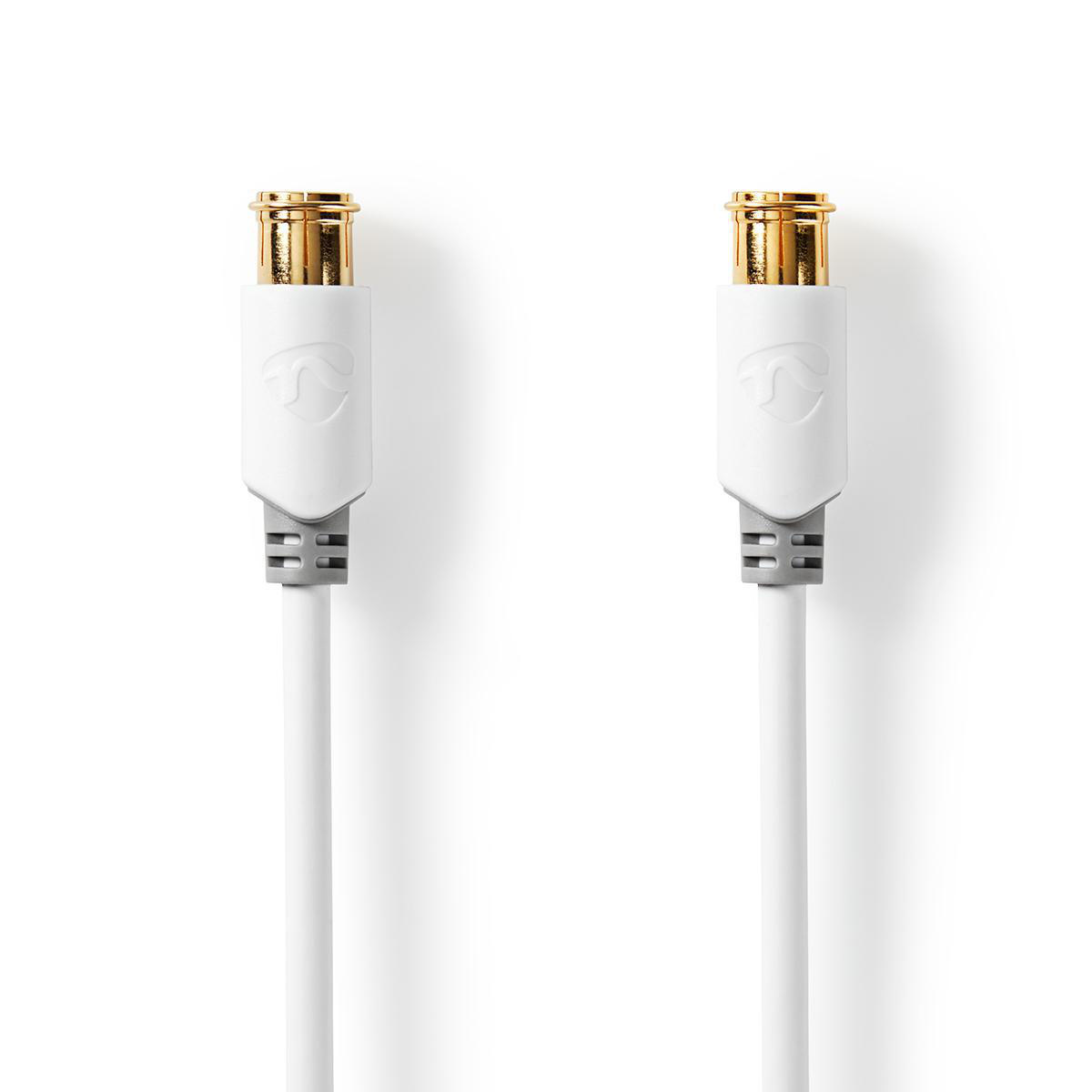 Nedis F-quick (m) - F-quick (m) coaxkabel - rechte connectoren / wit - 3 meter